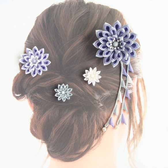 Set of hair ornaments/Flexible arrangement /violet 第3張的照片