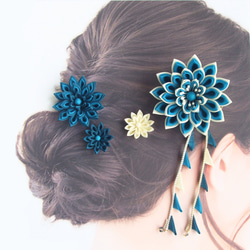 Set of hair ornaments/Flexible arrangement /green 第3張的照片