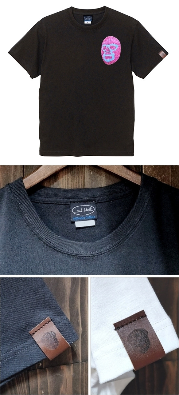 カラーオーダー可 メンズ レディース Tシャツ 刺繍 ルチャリブレ マスクマンTシャツ 2枚目の画像