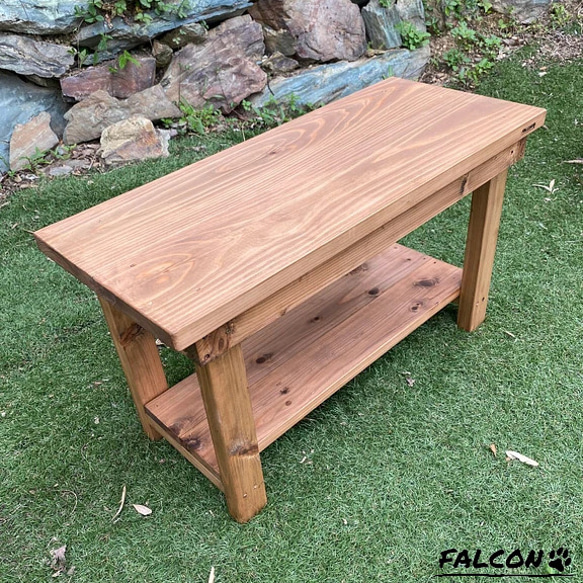 [工房FALCON] Lowテーブルベンチ　ラスティックパインカラーver. 2枚目の画像