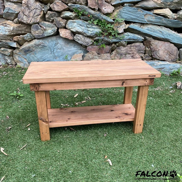[工房FALCON] Lowテーブルベンチ　ラスティックパインカラーver. 1枚目の画像