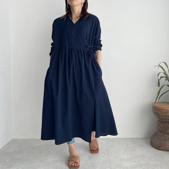 極美品　マックス&コー　カシュクールワンピース　綿100%　サラッとガウン✨ ラップ・カシュクールワンピース – CANBE（キャンビー）