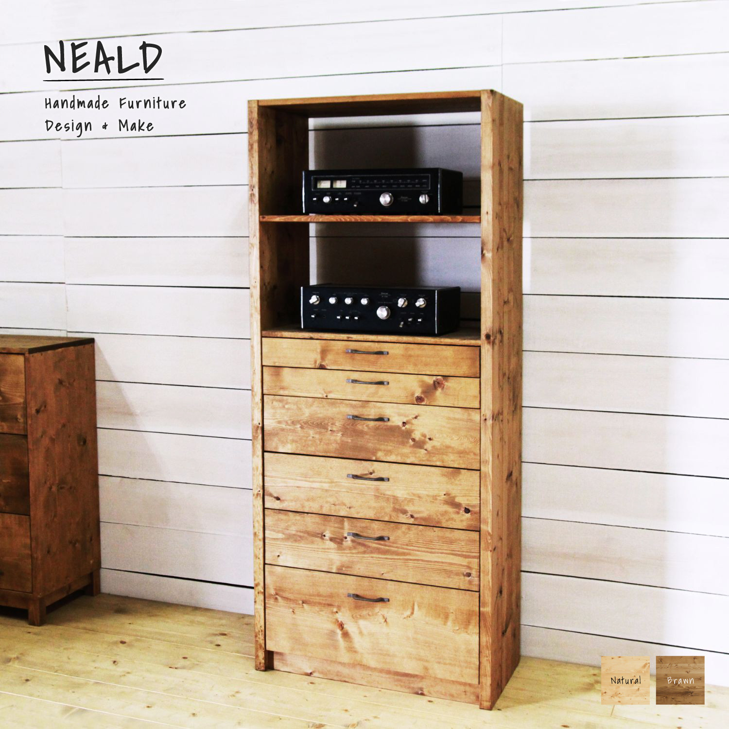 [送料無料] 無垢 カップボード 食器棚 キッチン ハイキャビネット w75 [受注製作] 01-03 101,750円