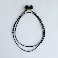 long necklace 　ヴィンテージビーズ&オニキス　アレルギー対応 3枚目の画像