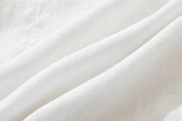 天然紋理亞麻襯衫，長袖襯衫，束腰外衣，白色 230513-1 第11張的照片