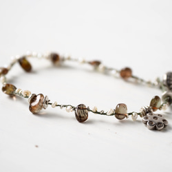 -Andulsite・ Pearl- braid bracelet 3枚目の画像