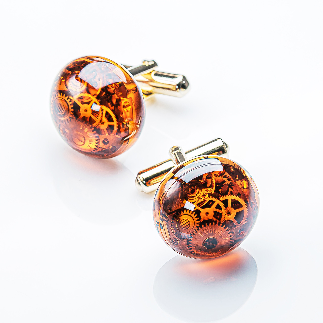 カフスボタン ゴールド 機械式時計 ムーブメント カフリンクス