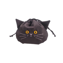 猫の目が選べる「猫耳巾着ポーチ」ハチワレ 巾着袋 ponatu 通販
