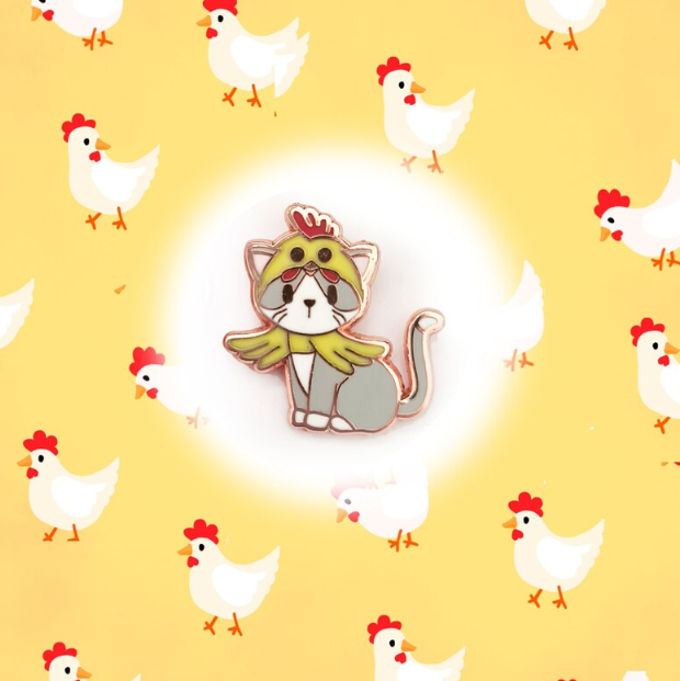 かわいいネコの干支着ぐるみピンバッチシリーズ「４点セット」