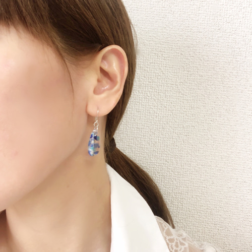 琉球ガラスのしずくピアス／イヤリング ピアス（フック・チェーン 