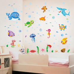 ウォールステッカー SZ23 海　動物　子供　幼稚園　癒す　DIY 壁紙　インテリアシート　剥がせるシール 送料無料 5枚目の画像