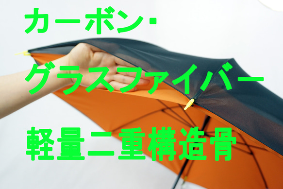 サイレントアンブレラ 高密度　降雨騒音低減　雨晴兼用　傘　日本製　職人手作り　丸安洋傘　ＳUKMA　ネイビ－ 14枚目の画像