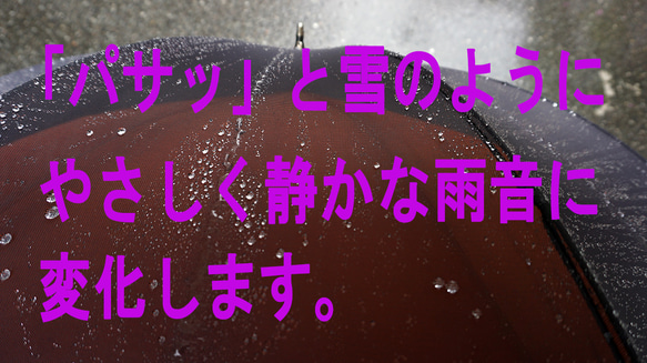 サイレントアンブレラ 高密度　降雨騒音低減　雨晴兼用　傘　日本製　職人手作り　丸安洋傘　ＳUKMA　ネイビ－ 9枚目の画像