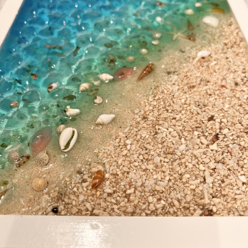 オーダー品 波紋アートパネル 古宇利島 グラデーション 海