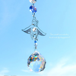 76mmラベンダープリント柊♡ハンドメイドスワロフスキーサンキャッチャー 76mmラベンダープリント♡ハンドメイドスワロフスキーサン
