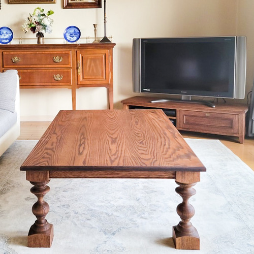 アンティーク調テレビボードW1200 テレビ台 ローボード ホワイトオーク