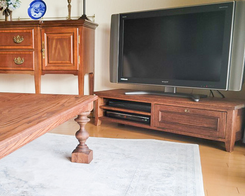 【たけのこ】木製テレビボード オープンシェルフ付き たけのこ様専用】木製テレビボード オープンシェルフ付き