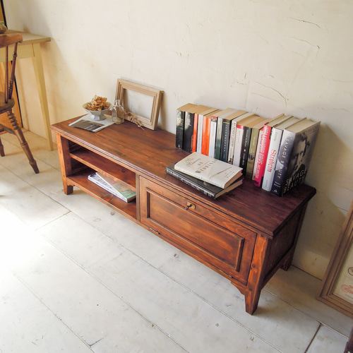 アンティーク調テレビボードW1200 テレビ台 ローボード ホワイトオーク