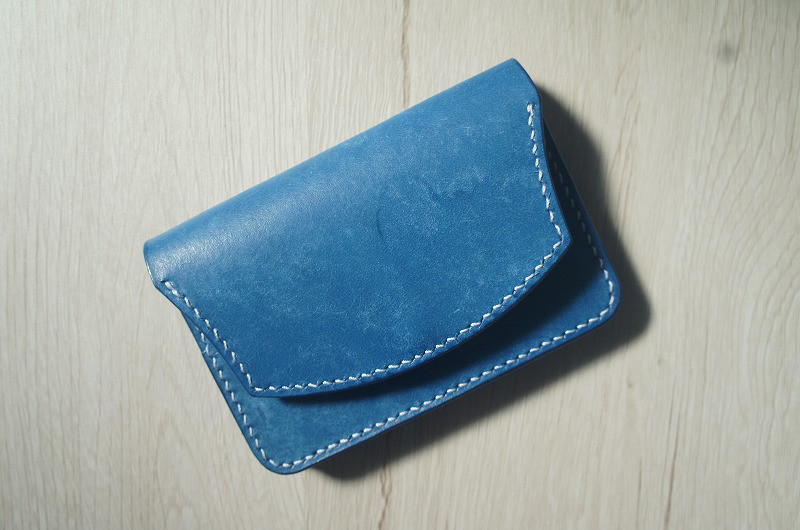 【受注製作】【送料無料】マヤベリーのミニトラッカーウォレット【コバルト】革財布