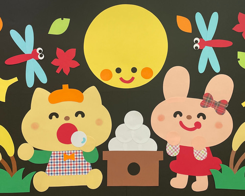 ♥♡*お月見飾り*秋飾り*♡♡♥ 秋の壁面飾り お月見 生地 momo 通販 15938011｜Creema(クリーマ)