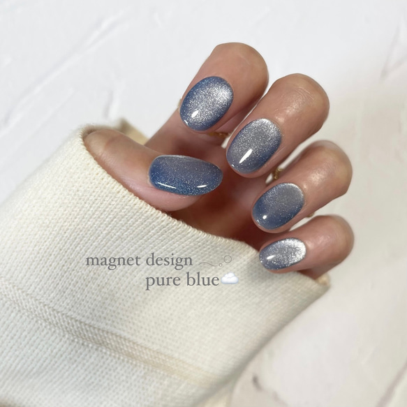 ネイルチップ マグネットネイル ピュアブルー ネイルチップ