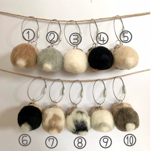 うさけつチャーム〜 うさぎ 羊毛フェルト うさけつ バッグチャーム