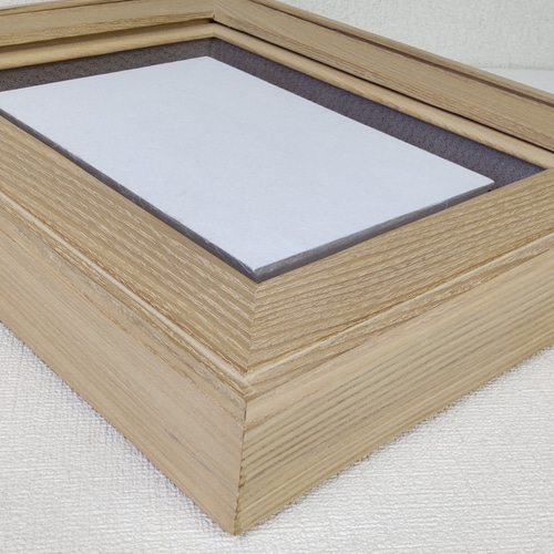 受注品：襤褸さま専用　自作・手造り◆流木額縁　2点 受注制作」天然木 無垢 タモ材 ボックス型額縁 SMサイズ