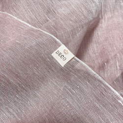 高品質亞麻單紗披肩 米色 粉紅色 x 白色 第12張的照片