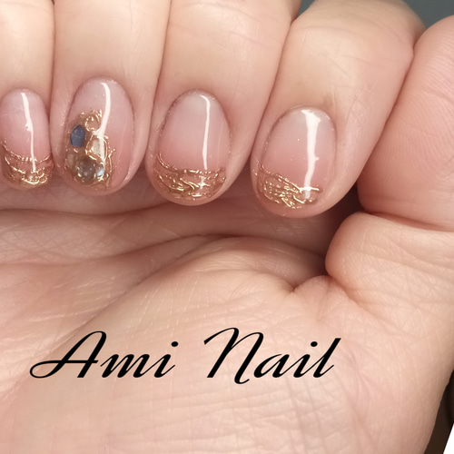 グラデーション ニュアンス フレンチ 血色感 シェル ネイル ネイル  