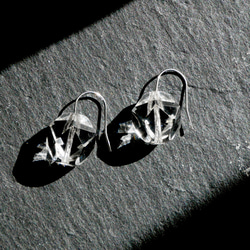 氷のようなクリスタルの一粒ピアス　サージカルステンレス　デイリー　シンプル　涼しげ　夏 6枚目の画像