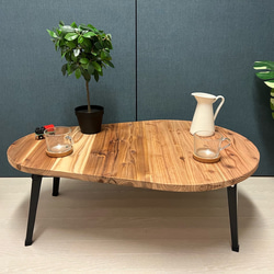 【送料無料】 ローテーブル 楕円形 90cm 60cm スギ 縦柄 折りたたみ脚 送料無料】 ローテーブル 楕円形 90cm 60cm スギ 縦柄