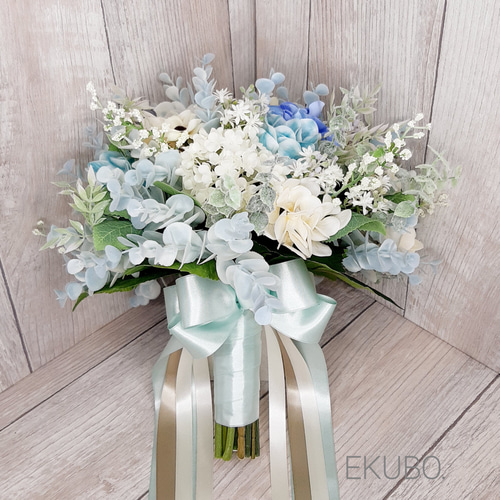 ブーケとブートニア3点セット 結婚式 ラベンダーとダリア