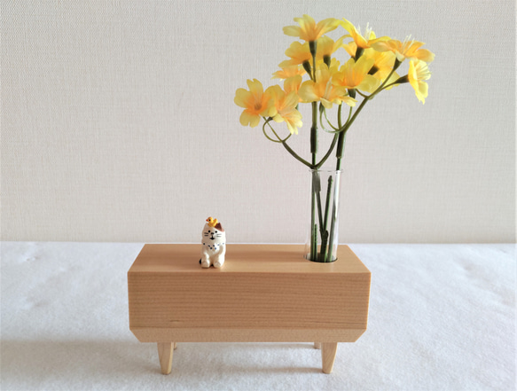 木製 一輪挿し 小台脚付き フラワーベース 一輪挿し・花瓶・花器