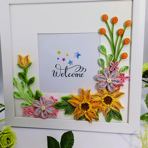 再販」ペーパークイリング・フォトフレーム・イエロー フォトフレーム