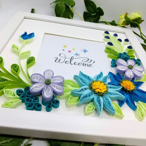 再販」ペーパークイリング・フォトフレーム・ブルー フォトフレーム