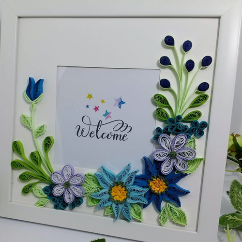 再販」ペーパークイリング・フォトフレーム・ブルー フォトフレーム