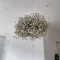 flying wreath かすみ草 紫陽花 フライングリース  カスミソウ リース ナチュラル 3枚目の画像