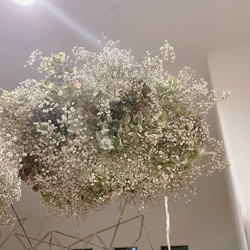 flying wreath かすみ草 紫陽花 フライングリース  カスミソウ リース ナチュラル 4枚目の画像