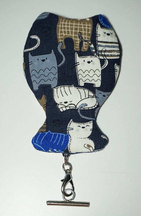 深藍貓咪鑰匙包鑰匙圈 第6張的照片