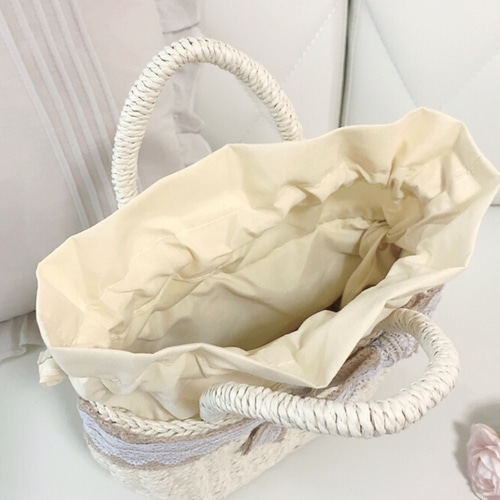 カゴバック かごバッグ 大人 上品 大人可愛い リボン 上品