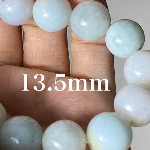 B23-38 美品 大玉 13.5mm ミャンマー産 天然本翡翠 ブレスレット 