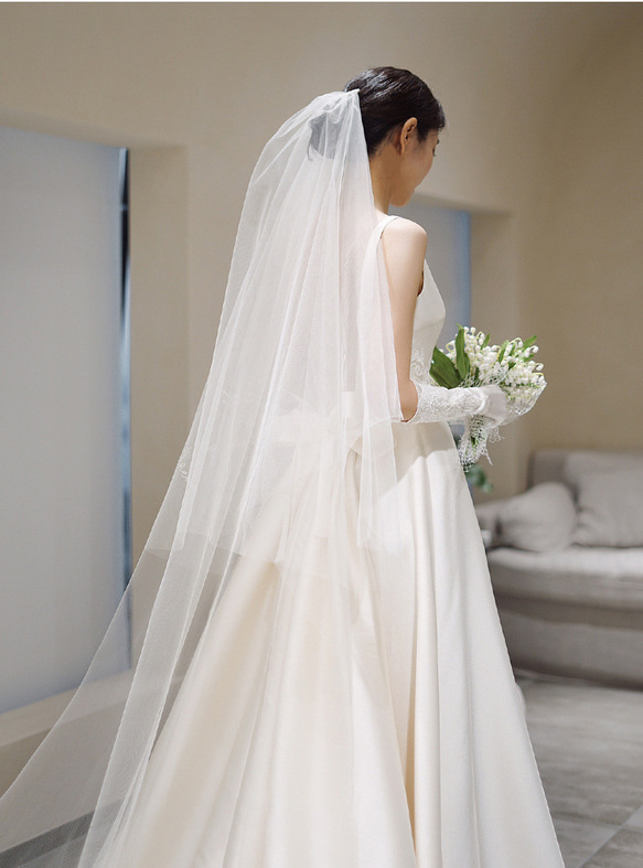 オーバースカート　サテン　ノースリーブ　シンプル　ウエディングドレス バスト ウエスト ヒップ