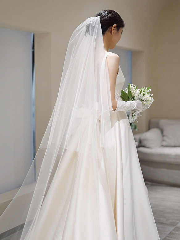 オーバースカート　サテン　ノースリーブ　シンプル　ウエディングドレス バスト ウエスト ヒップ