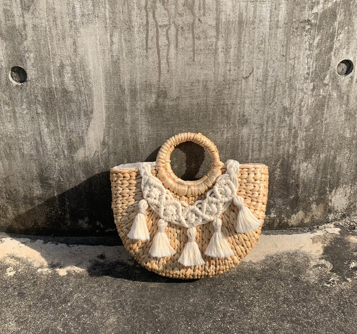 マクラメカゴバッグ 01-S バスケットバッグ ナチュラル