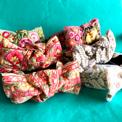 幅広のインド刺繍リボンをたっぷり使用したおリボンタイプのカチューシャ　ヘッドドレス 6枚目の画像