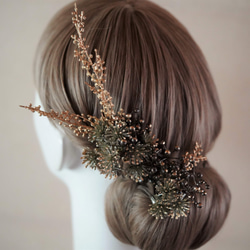 【ラスト一点のみ】松・金実のヘッドドレス （結婚式髪飾り・成人式髪飾り） 2枚目の画像