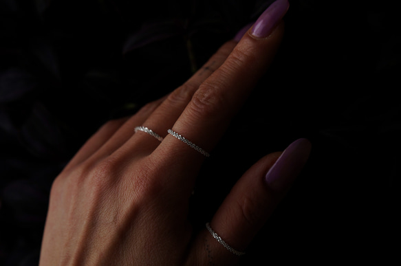 【Sterling Silver925】Sparkly Chain Adjustable Ring 15枚目の画像