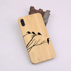 [鳥]天然木ウッドケース iPhoneケース高級感 送料無料 iPhoneカバー 全機種対応 スマホケース 4枚目の画像
