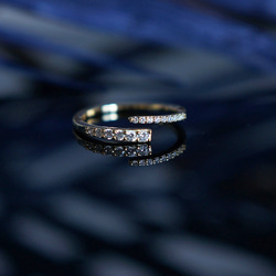 【Sterling Silver925】Elegant Double CZ Band Open Ring 6枚目の画像