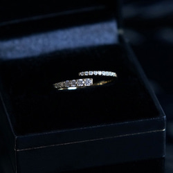 【Sterling Silver925】Elegant Double CZ Band Open Ring 9枚目の画像